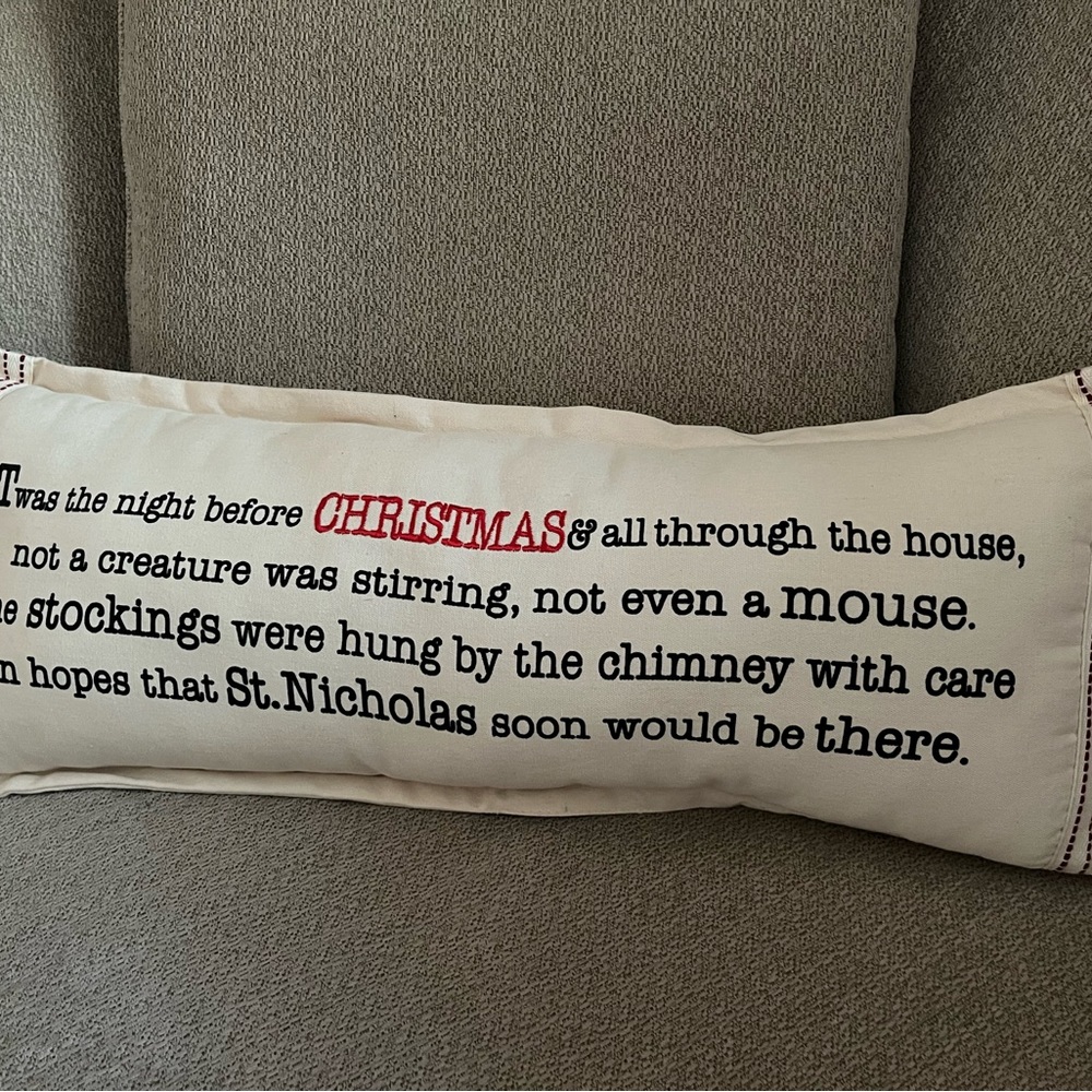 Christmas pillow “‘Twas the Night before Christmas”